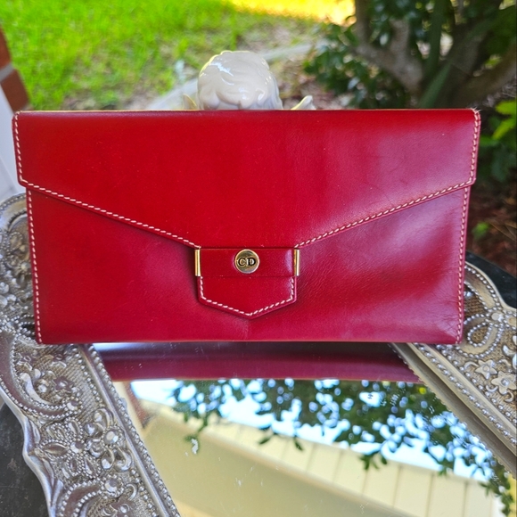 Christian Dior Red Wallet Authentic - Picture 1 of 11